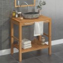Bathroom Vanity Cabinet Solid Teak with Riverstone Sink