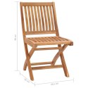 Folding Patio Chairs with Cushions 6 pcs Solid Teak Wood