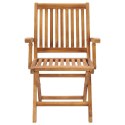 Folding Patio Chairs with Cushions 8 pcs Solid Teak Wood