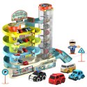 Medium five story car building: material abs, equipped with 6 cars, with lighting and electric function. The parking building ca