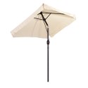 Prostokątny duży parasol ogrodowy skośny łamany z korbą beżowy 200 x 140 cm