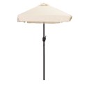 Prostokątny duży parasol ogrodowy skośny łamany z korbą beżowy 200 x 140 cm