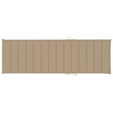 Leżak z beżową poduszką, impregnowane drewno sosnowe