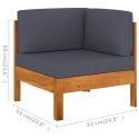 7 Piece Patio Lounge Set with Dark Gray Cushions Acacia Wood