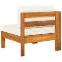 8 Piece Patio Lounge Set with Cream White Cushions Acacia Wood