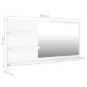 Bathroom Mirror High Gloss White 35.4"x4.1"x17.7" Engineered Wood