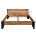 Bed Frame 76"x79.9" King Solid Wood Acacia Steel