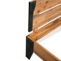 Bed Frame 76"x79.9" King Solid Wood Acacia Steel