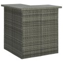 8 Piece Patio Bar Set with Cushions Poly Rattan Gray