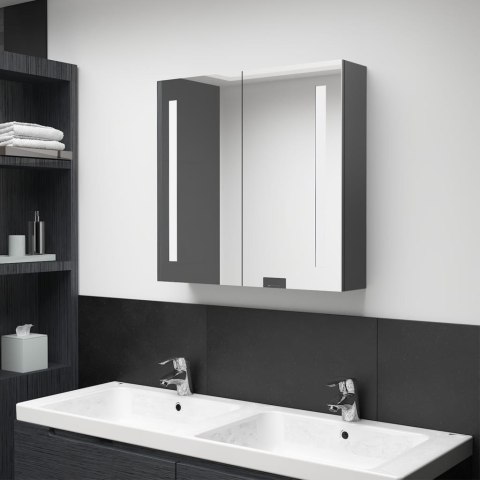 LED Bathroom Mirror Cabinet Gray 24.4"x5.5"x23.6"