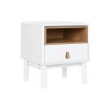 Stolik Nocny Home ESPRIT Biały Naturalny Poliuretan Drewno MDF 48 x 40 x 55 cm