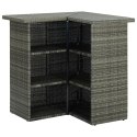 16 Piece Patio Bar Set with Cushions Poly Rattan Gray
