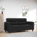 2-Seater Sofa Black 55.1" Faux Leather