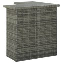 4 Piece Patio Bar Set with Cushions Poly Rattan Gray