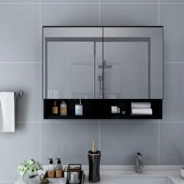 VidaXL LED Bathroom Mirror Cabinet Black 31.5