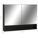 LED Bathroom Mirror Cabinet Black 31.5"x5.9"x23.6" MDF