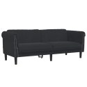 3 Piece Sofa Set Black Velvet
