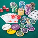 Zestaw pokerowy Texas Holdem Black Jack i żetony laserowe