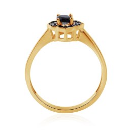 Złoty pierścionek PXC20343 - Cyrkonia Czarna