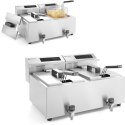 Frytownica frytkownica z panelem cyfrowym Mastercook z kranem 2x8L 2x3500W