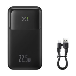 Powerbank z wyświetlaczem 10000mAh 22.5W + kabel USB-A / USB-C czarny