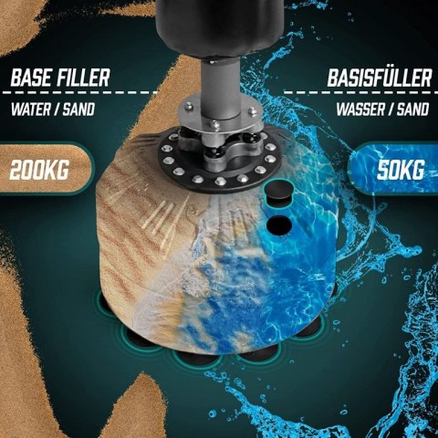 Wolnostojący worek bokserski, 175 cm, 12 przyssawek