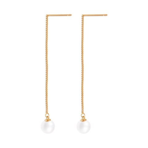 Srebrne kolczyki KSN2681Y - Naturalne Perły hodowane słodkowodne