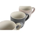 Zestaw 4 kubeczków Home ESPRIT Żółty Beżowy Szary Różowy Porcelana 410 ml 13 x 9 x 9,4 cm