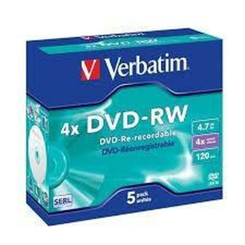 DVD-RW Verbatim 5 Sztuk Czarny 4,7 GB 4x (5 Sztuk)