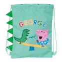 Worek na buty ze sznurkami Peppa Pig George Mięta 26 x 34 x 1 cm