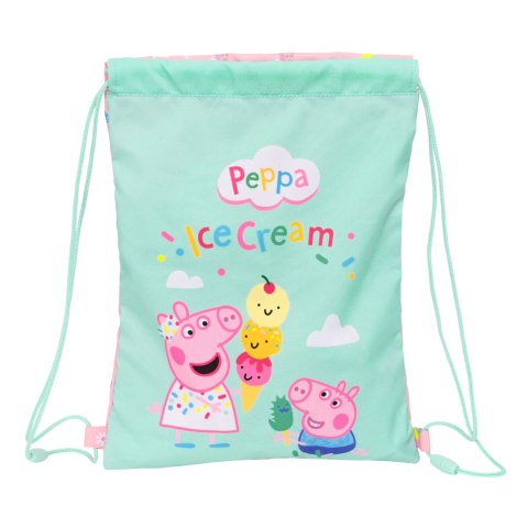 Worek na buty ze sznurkami Peppa Pig Ice cream Różowy Mięta 26 x 34 x 1 cm