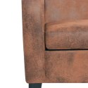Zestaw 2 sof ze sztucznego zamszu, brązowy