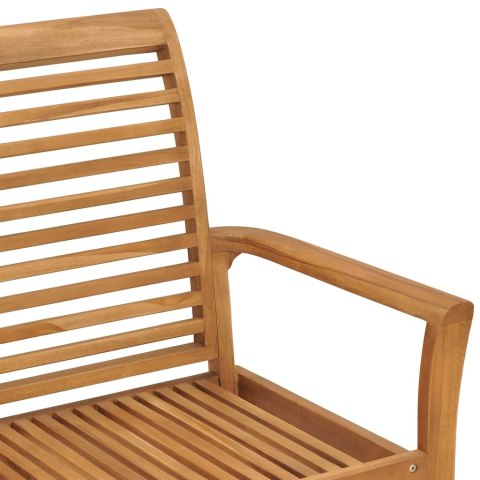 Ławka ogrodowa z zieloną poduszką, 112 cm, lite drewno tekowe Ławka ogrodowa z zieloną poduszką, 112 cm, lite drewno tekowe