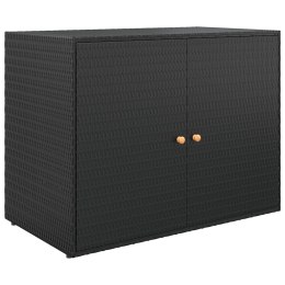 Szafka ogrodowa, czarna, 100x55,5x80 cm, rattan PE