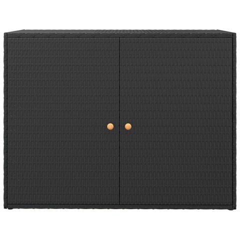 Szafka ogrodowa, czarna, 100x55,5x80 cm, rattan PE