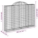 Kosze gabionowe, 15 szt, 200x30x140/160cm, galwanizowane żelazo