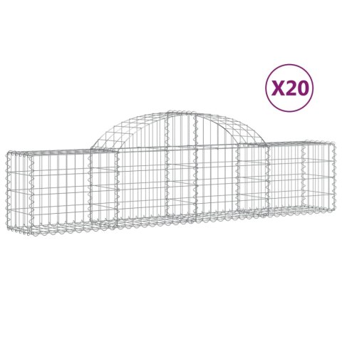 Kosze gabionowe, 20 szt, 200x30x40/60 cm, galwanizowane żelazo Kosze gabionowe, 20 szt, 200x30x40/60 cm, galwanizowane żelazo