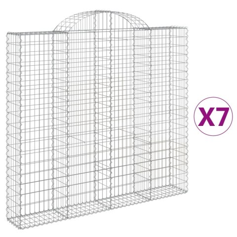 Kosze gabionowe, 7 szt, 200x30x180/200 cm, galwanizowane żelazo Kosze gabionowe, 7 szt, 200x30x180/200 cm, galwanizowane żelazo