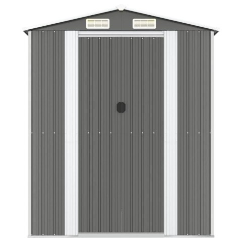 Szopa ogrodowa, jasnoszara, 192x274x223 cm, stal galwanizowana