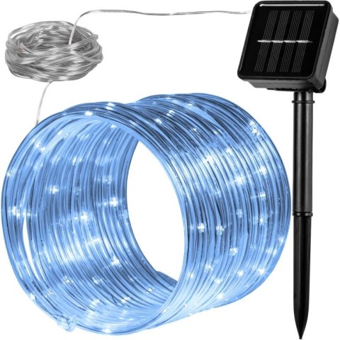 Solarny świetlny wąż - 100 LED zimny biały