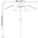 Parasol, antracytowy, 200x224 cm, aluminium