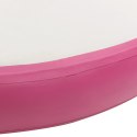 Mata gimnastyczna z pompką, 100x100x15 cm, PVC, różowa