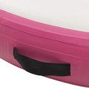 Mata gimnastyczna z pompką, 100x100x15 cm, PVC, różowa