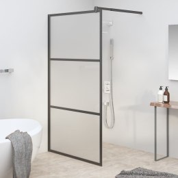 Ścianka prysznicowa, 100x195 cm, szkło mrożone ESG, czarna