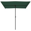 Parasol ogrodowy na słupku aluminiowym, 2x1,5 m, zielony