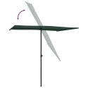 Parasol ogrodowy na słupku aluminiowym, 2x1,5 m, zielony