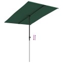 Parasol ogrodowy na słupku aluminiowym, 2x1,5 m, zielony