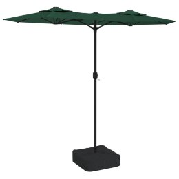 Parasol ogrodowy podwójny z LED, zielony, 316x240 cm