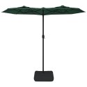 Parasol ogrodowy podwójny z LED, zielony, 316x240 cm