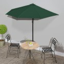 Półparasol balkonowy na słupku z aluminium, 270x144 cm, zielony